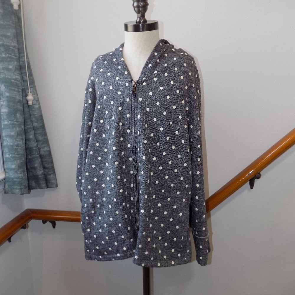 ONQUE GRAY POLKA DOT HOODIE